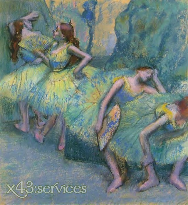 Edgar Degas - Balletttaenzer in den Fluegeln